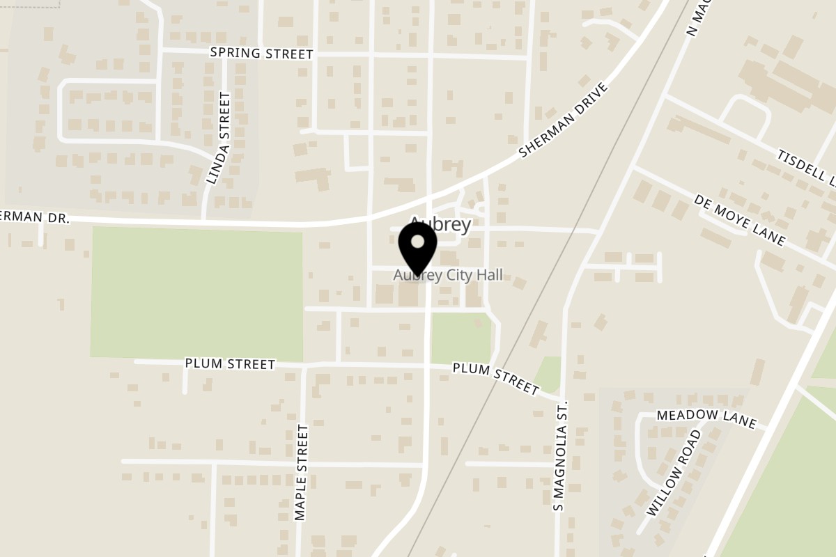 Map showing the location of Dos Mezclas Restaurant and Bar on 202b S Main St in Aubrey